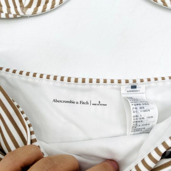 Abercrombie & fitch brown striped high waisted bikini - Picture 3 of 5